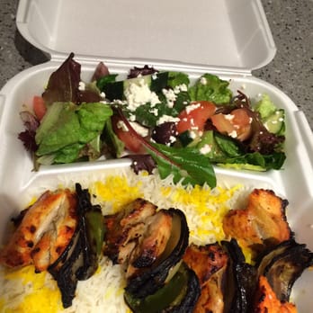 Pom & Olive - Chicken kabob. Really small serving - Mediterranean Near Me - Costa Mesa, California Pom & Olive - Chicken kabob. Really small serving - Mediterranean Near Me - Costa Mesa, California