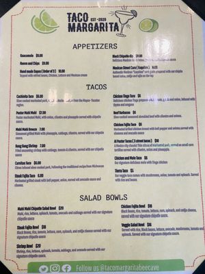 Menu photo 4 Taco Margarita Austin, TX