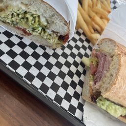Pesto chicken on the left and the Italian sandwich on the right. Best pesto sandwich I've ever had. Loved both sandwiches.