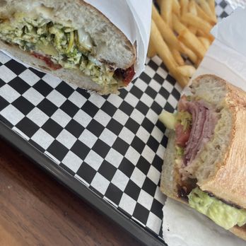 Hollywood Wraps & Grill - Pesto chicken on the left and the Italian sandwich on the right. Best pesto sandwich I've ever had. Loved both sandwiches. - Salad Near Me - Los Angeles, California