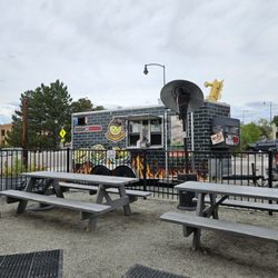 La Chaparrita Food Truck - View of the food truck from the table where I ate at the iron mule brewery (their uphill both ways double IPA was to die for)