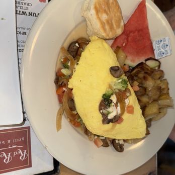 Red Rock Grill and Bar - Veggie omelette my guest had she also did not like the potatoes or the biscuit .. - American Near Me - Upton, Massachusetts