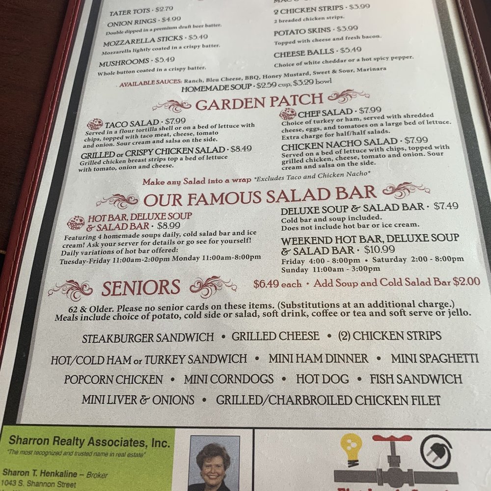 Orchard Tree - Menu - American Near Me - Van Wert, Ohio Orchard Tree - Menu - American Near Me - Van Wert, Ohio