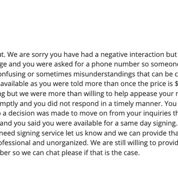 Coast2Coast Signings - Her Yelp response in case she deletes - Notaries Near Me - Upland, California Coast2Coast Signings - Her Yelp response in case she deletes - Notaries Near Me - Upland, California