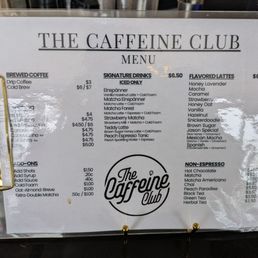 Menu (seasonals are on a separate menu) Menu (seasonals are on a separate menu)