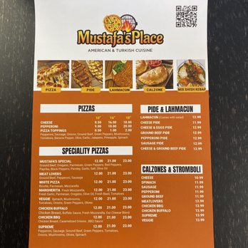 Mustafa's Place - Menu (front) - Pizza Near Me - Harrisburg, North Carolina Mustafa's Place - Menu (front) - Pizza Near Me - Harrisburg, North Carolina