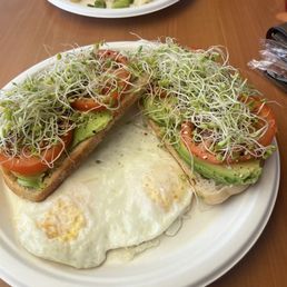 Avocado toast with a side of eggs Avocado toast with a side of eggs