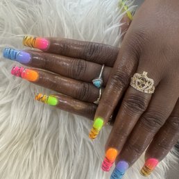 Rainbow Tiger Nails