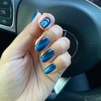 Misheel Nail Spa - Blue Cat Eye No Chip Manicure - Nail Salons Near Me - Vernon Hills, Illinois Misheel Nail Spa - Blue Cat Eye No Chip Manicure - Nail Salons Near Me - Vernon Hills, Illinois