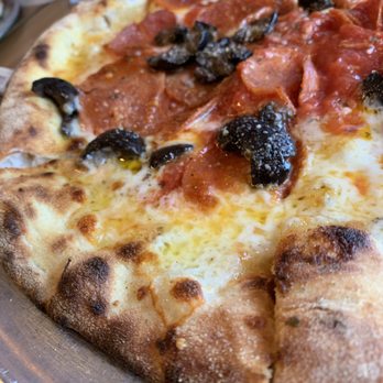 V Pizza + Tap Garden - Pepperoni and (huge) black olive pizza - Pizza Near Me - Jacksonville, Florida