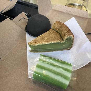 Lady Wong - Black sesame passionfruit  Pandan nian gao  Khanom Chan - Bakeries Near Me - New York, New York