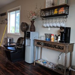 Bangz Hair Salon - Cute waiting area/coffee stand!