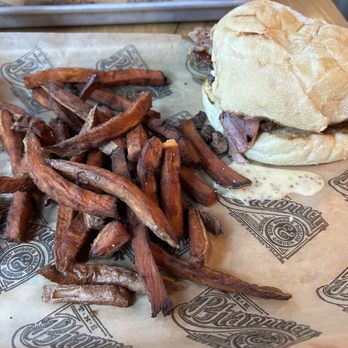 The Pharmacy Burger - Farm Burger with so-so sweet potato fries. - Burgers Near Me - Nashville, Tennessee The Pharmacy Burger - Farm Burger with so-so sweet potato fries. - Burgers Near Me - Nashville, Tennessee