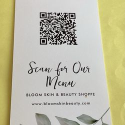 Bloom Skin & Beauty Shoppe - Services pamphlet