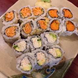 Sushi Combo  cali, yam tempura and spicy shrimp