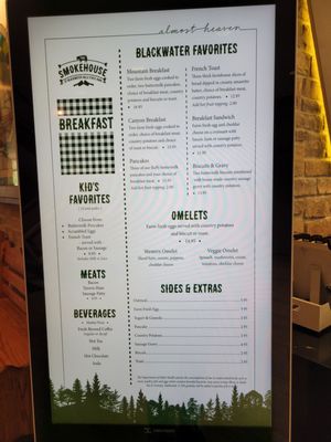 Menu photo 3 Blackwater Lodge Davis, WV
