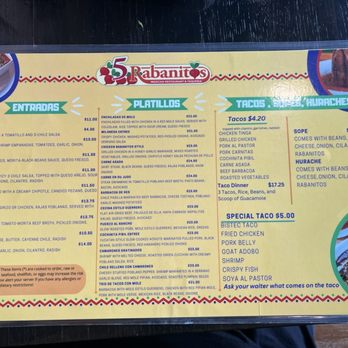 5 Rabanitos - Menu - Mexican Near Me - Chicago, Illinois