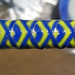 JL Custom Rods - Closed Chevron wrap on a butt section. These designs are created using individual strands of thread.