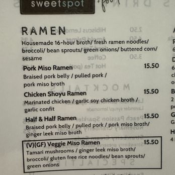 Sweetspot - The salads have a note saying coming soon but this describes the ramen. - Cupcakes Near Me - Redding, California