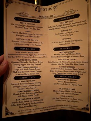 Menu photo 6 Apotheke New York, NY Menu photo 6 Apotheke New York, NY