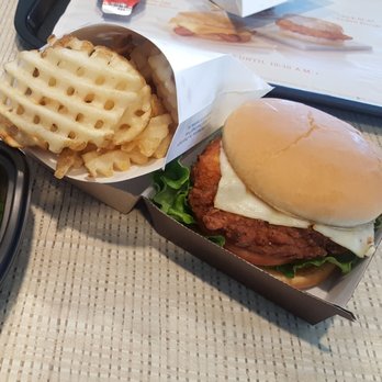 Chick-fil-A - Spicy chicken sandwich & waffle fries - Chicken Shop Near Me - North Haven, Connecticut