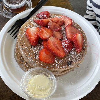 Blackbird Café - Brownie pancakes. - Cafes Near Me - Long Beach, California