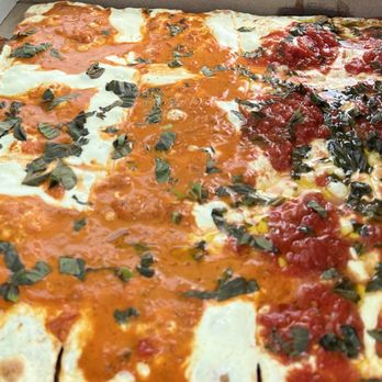 Sal's Pizza Factory - Half Grandma Vodka Sauce pizza, half Grandma pizza. - Pizza Near Me - Charlotte, North Carolina