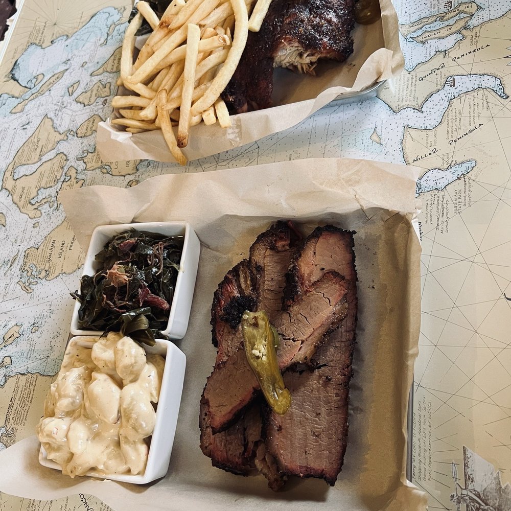 Brisket and Ribs. Brisket and Ribs.