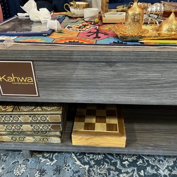 Gahwa Café - There area game boards on this coffee table available for customers to use. - Coffee & Tea Near Me - Jacksonville, Florida Gahwa Café - There area game boards on this coffee table available for customers to use. - Coffee & Tea Near Me - Jacksonville, Florida