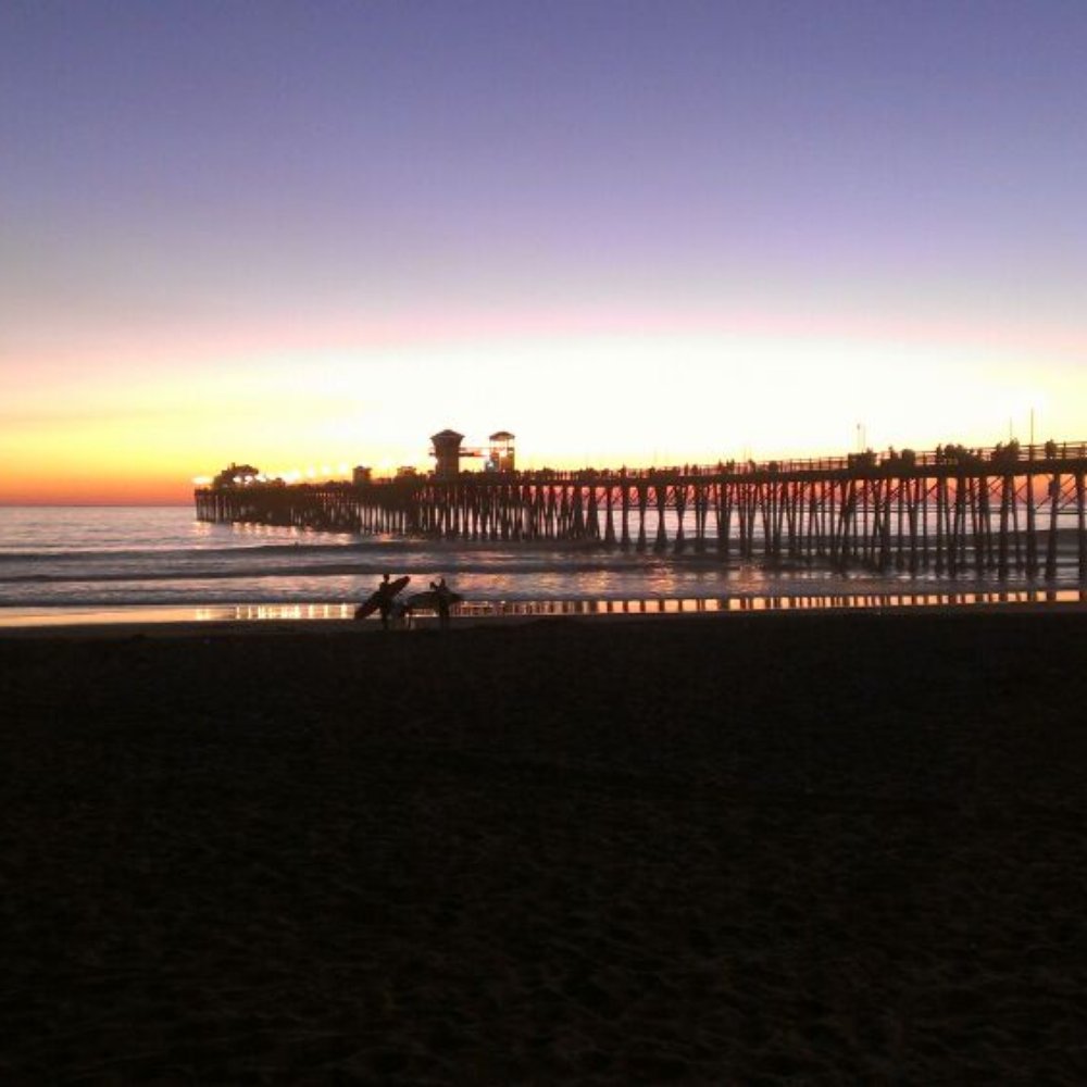Oceanside Strand - Oside Pier from the strand - Beaches Near Me - Oceanside, California