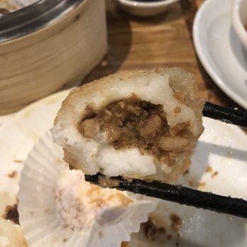 Little Bird Dim Sum - Inside of the sweet rice puff (deep fried pork dumpling) - Dim Sum Near Me - Vancouver, British Columbia Little Bird Dim Sum - Inside of the sweet rice puff (deep fried pork dumpling) - Dim Sum Near Me - Vancouver, British Columbia