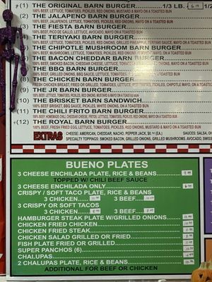 Menu photo 1 The Burger Barn Manvel, TX