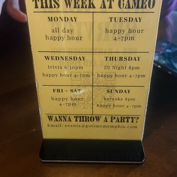Cameo - Cocktail Bars Near Me - Memphis, Tennessee