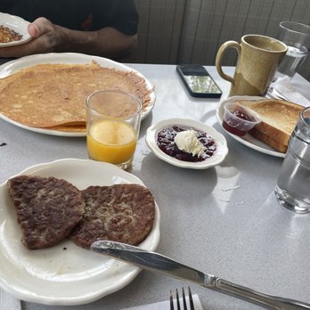 The Original Pancake House - Swedish Pancakes with lingonberries and Sausage Pattie's. - Pancakes Near Me - La Grange, Illinois The Original Pancake House - Swedish Pancakes with lingonberries and Sausage Pattie's. - Pancakes Near Me - La Grange, Illinois