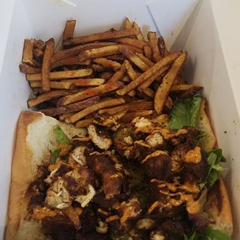 Swamp Daddy's Cajun Kitchen - Fried chicken po'boy with no cheese + fries (I'd eaten about a quarter of them already) - Cajun/Creole Near Me - Sioux Falls, South Dakota Swamp Daddy's Cajun Kitchen - Fried chicken po'boy with no cheese + fries (I'd eaten about a quarter of them already) - Cajun/Creole Near Me - Sioux Falls, South Dakota