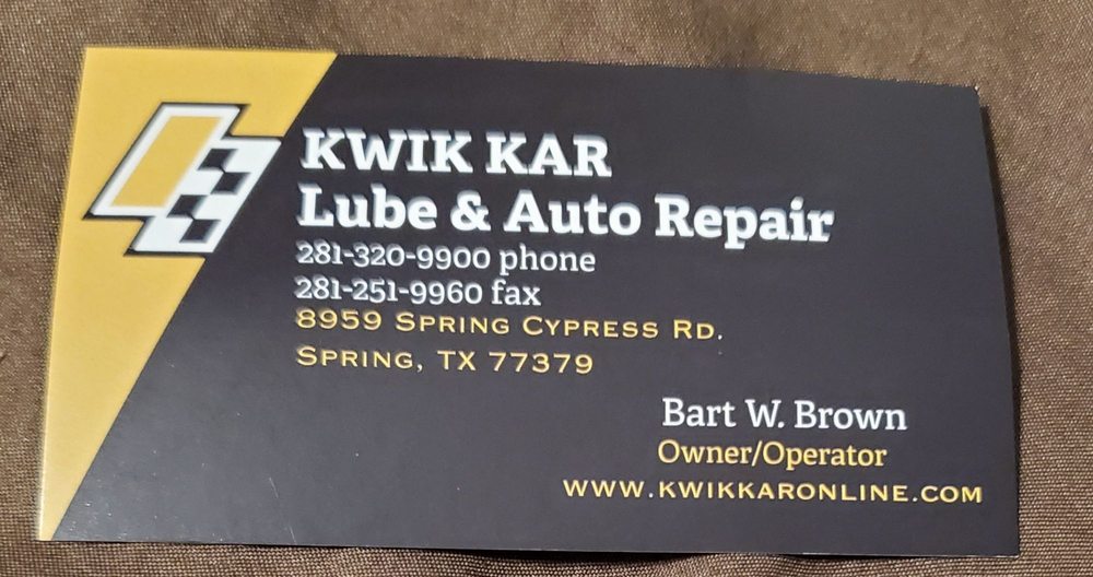 KWIK KAR LUBE & AUTO REPAIR 13 Photos & 38 Reviews 8959 Spring