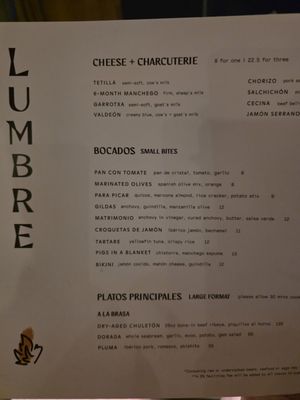 Menu photo 6 Lumbre Tampa, FL