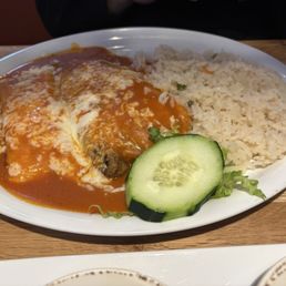 Chili Relleno/ Queso Fresco Enchilada plate Chili Relleno/ Queso Fresco Enchilada plate