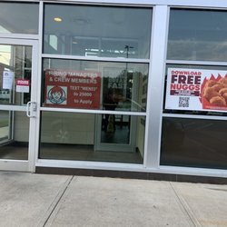 Wendy's - Someone standing in the closed lobby