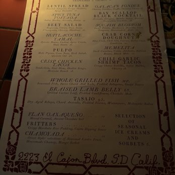 Quixote - Menu - Mexican Near Me - San Diego, California Quixote - Menu - Mexican Near Me - San Diego, California