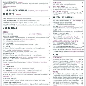 Cocina 214 - Brunch, Drink, and Dessert Menu - Tex-Mex Near Me - Winter Park, Florida