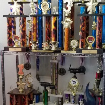 RJ's BBQ - a display of trophies - Barbeque Near Me - Brownsville, Texas