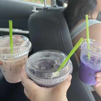 Cafesphere - Ordered Chai w/ Vanilla, (left), matcha w/ ube (middle), and ube latte! - Coffee & Tea Near Me - Media, Pennsylvania