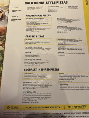 Menu photo 2 California Pizza Kitchen Santa Clara, CA