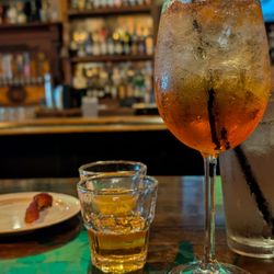 Mary Margaret's Olde Irish Tavern - Aperol spritz and breakfast shot