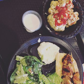 Pita Grill Express - Chicken kabob with cauliflower and salad - Mediterranean Near Me - Orange, California