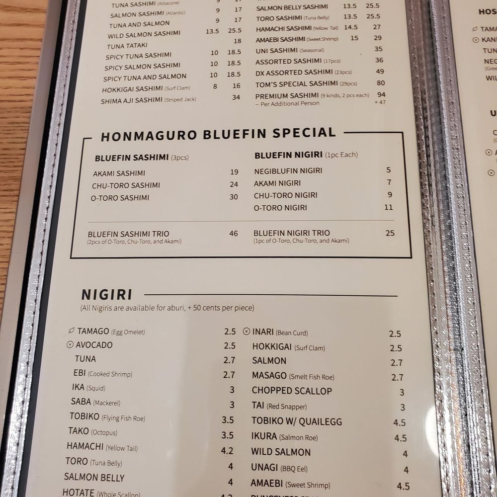 Tom Sushi - Menu 1 - Sushi Bars Near Me - Vancouver, British Columbia Tom Sushi - Menu 1 - Sushi Bars Near Me - Vancouver, British Columbia