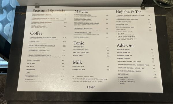 Menu photo 1 Cafe Fever Artesia, CA