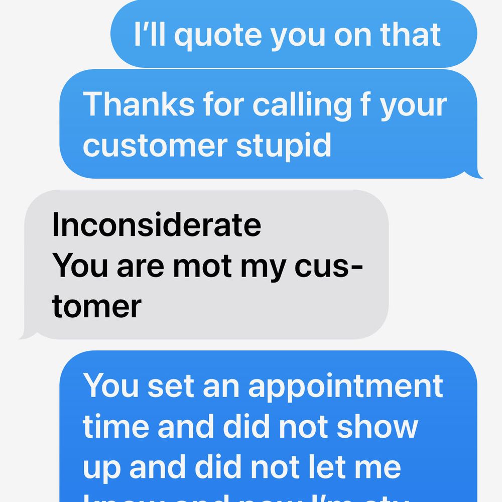Actual text exchange with Titan employee.