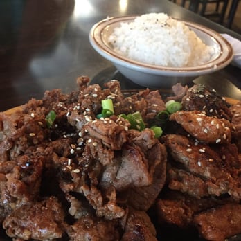 Mile High Cafe - Marinated pork and beef for lunch. - Asian Fusion Near Me - Idyllwild, California
